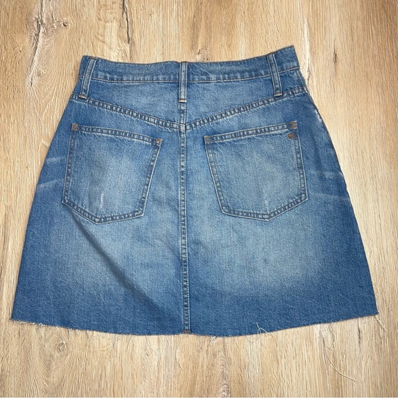 Madewell Women’s 27 Rigid Denim A-Line Mini Skirt in Keene Wash Cutout Edition - Picture 7 of 14